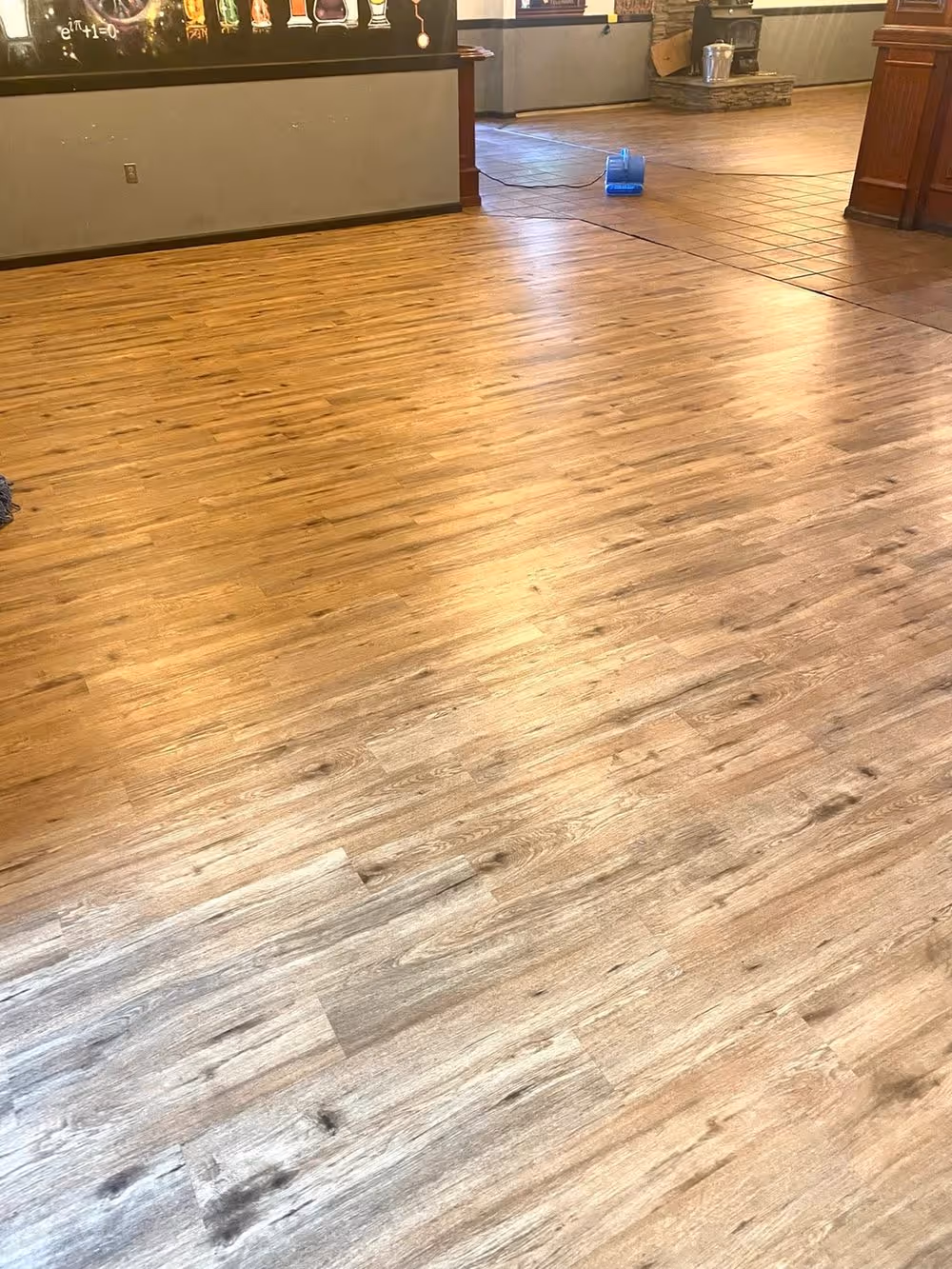 Light hardwood after a screen and recoat